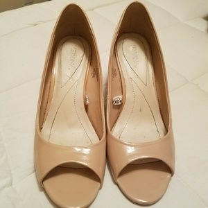 Merona Patent Nude Wedges